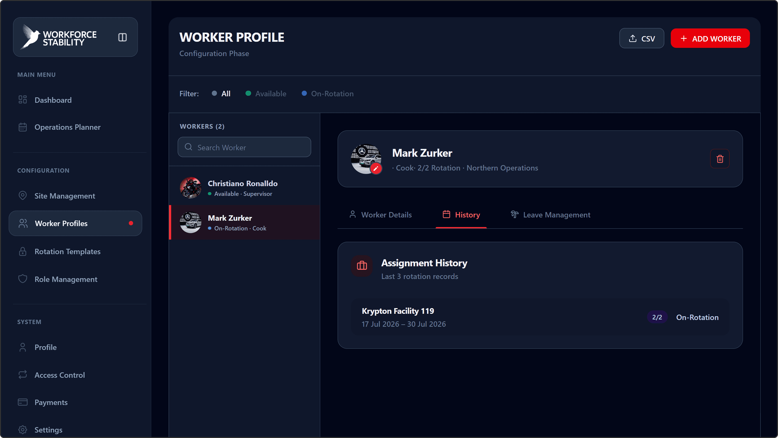 Worker Profiles